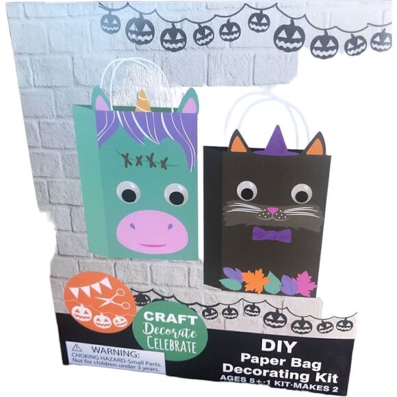 Paper Bag Halloween Decorating Bad Ghost Kit 2 Sets - Picture 3 of 6
